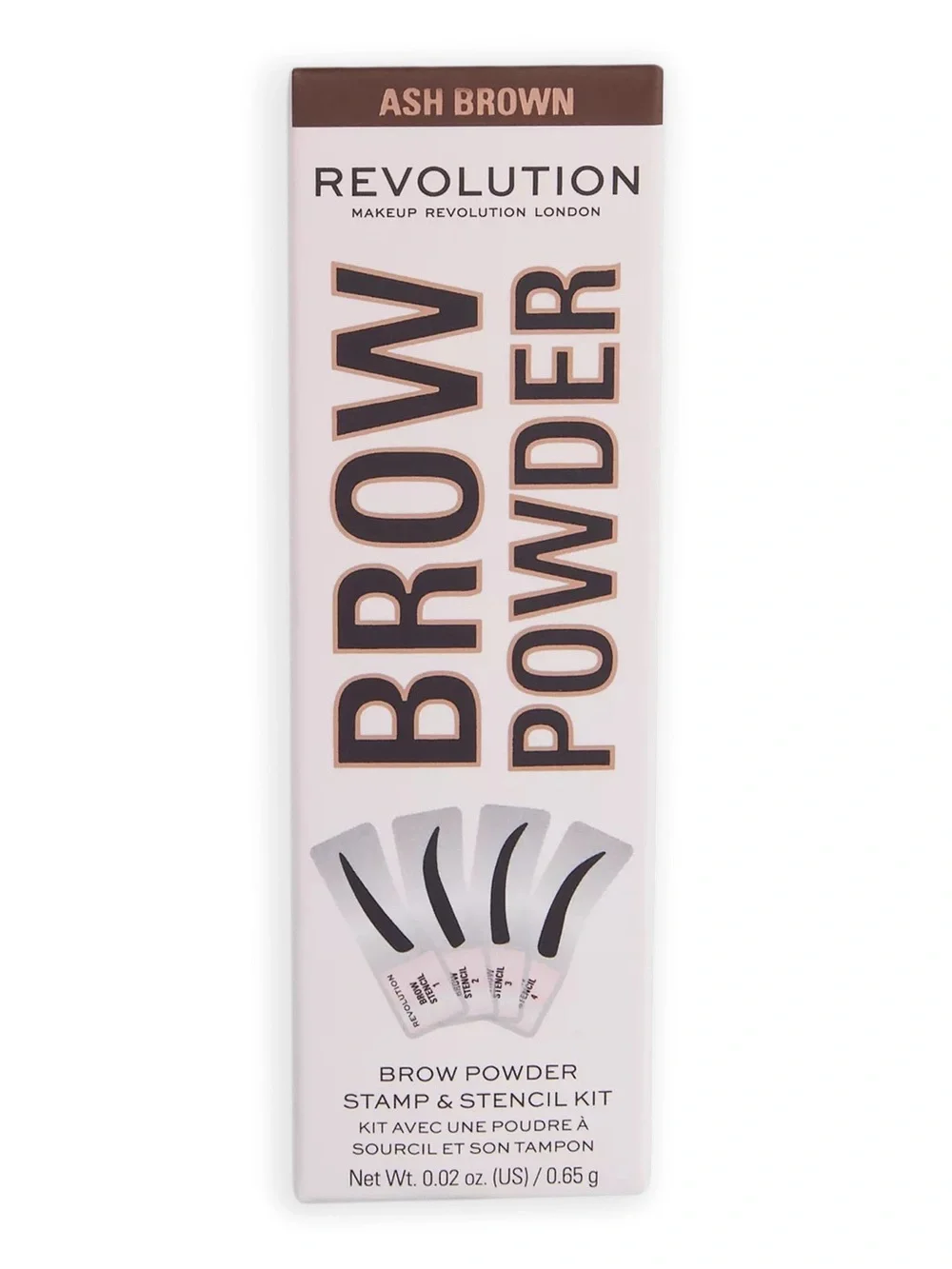 Revolution Beauty Brow Powder Stamp & Stencil Ki- Ash Brown, NEW